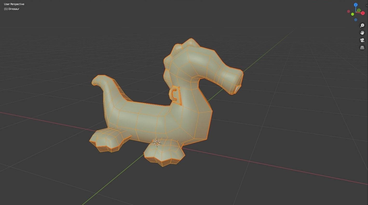 Dinosaur Inflatable Toy Low-poly 3D model_7