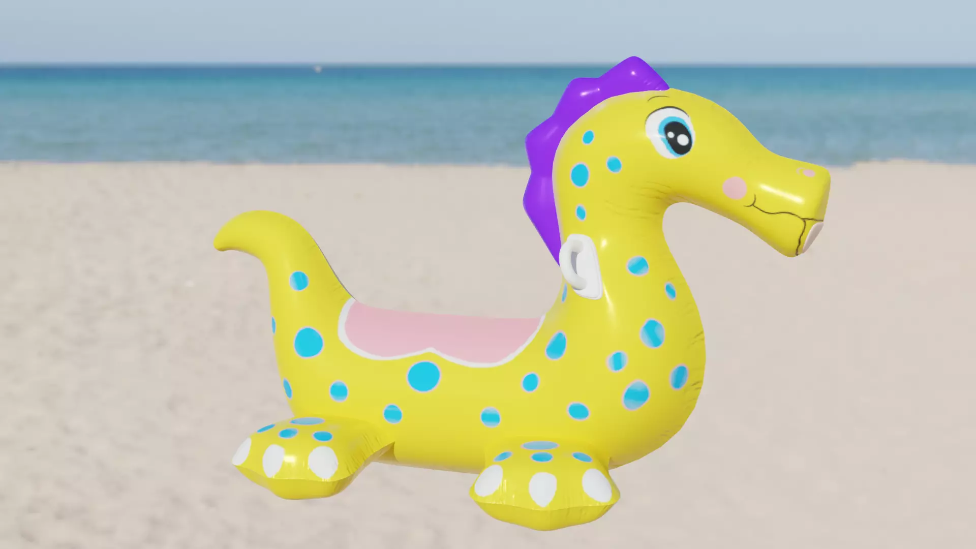 Dinosaur Inflatable Toy Low-poly 3D model_0