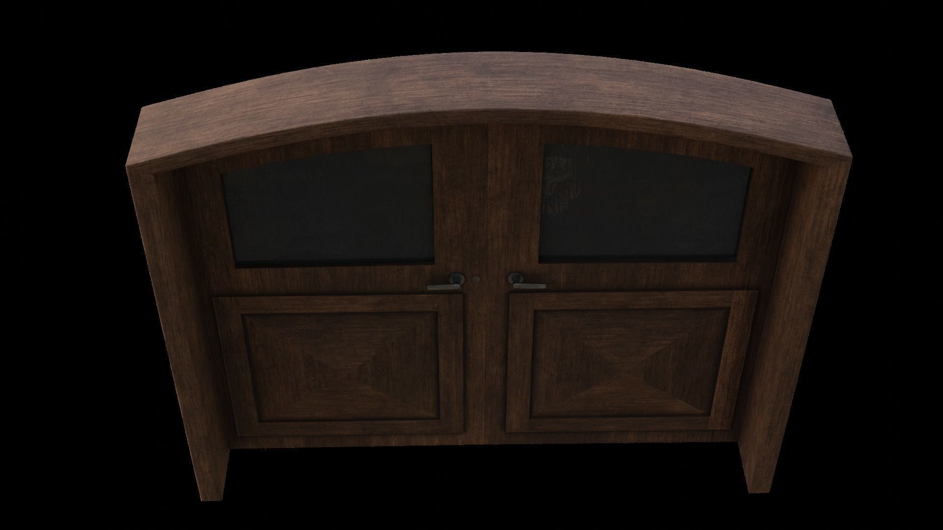 Double Big Door with Glass Window PBR Options Low-poly 3D model_31