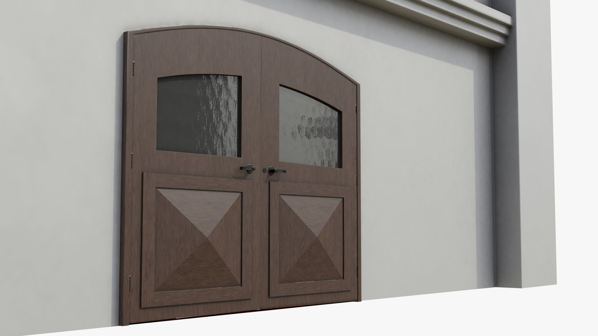 Double Big Door with Glass Window PBR Options Low-poly 3D model_6