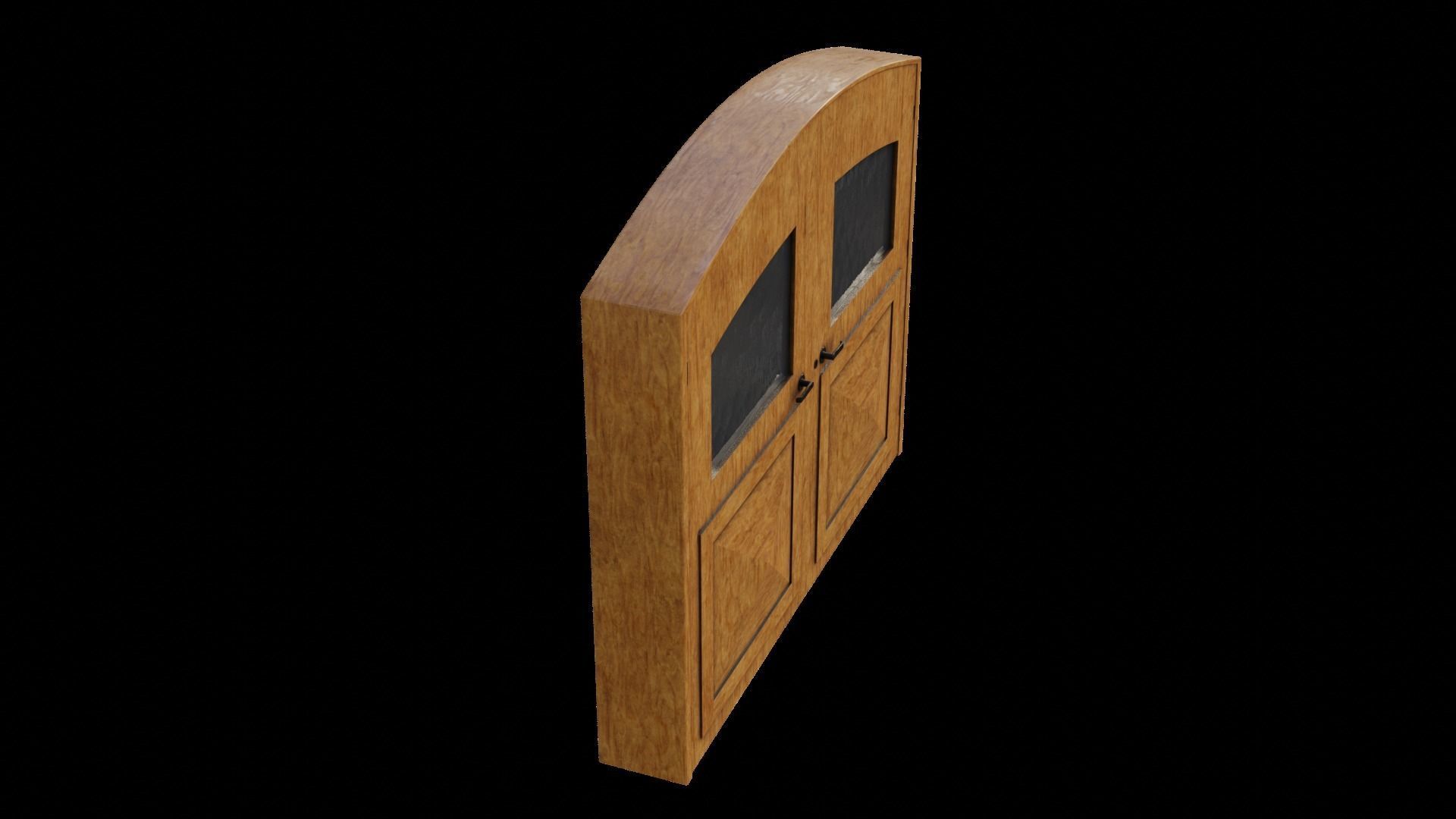 Double Big Door with Glass Window PBR Options Low-poly 3D model_28