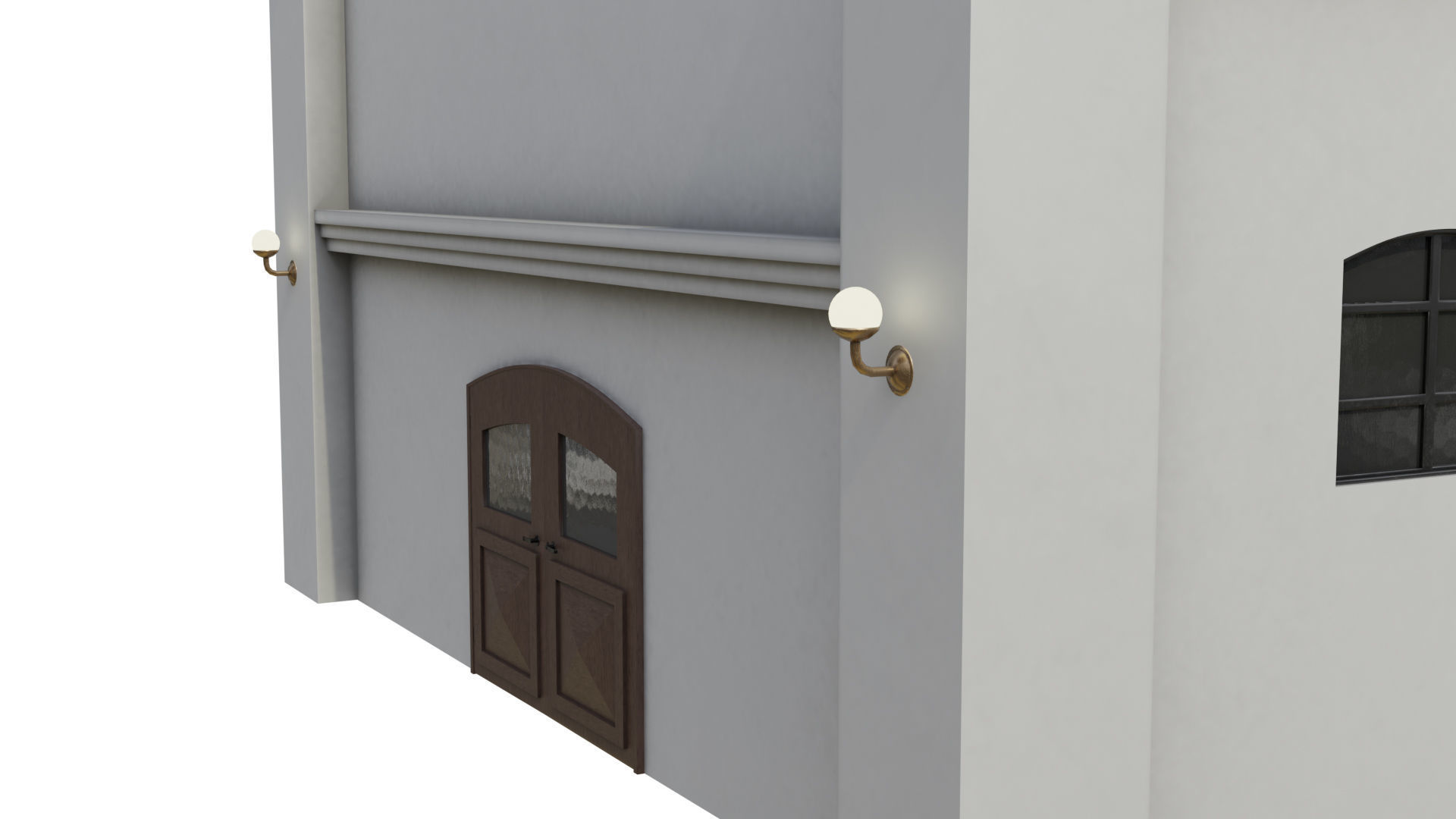 Double Big Door with Glass Window PBR Options Low-poly 3D model_8
