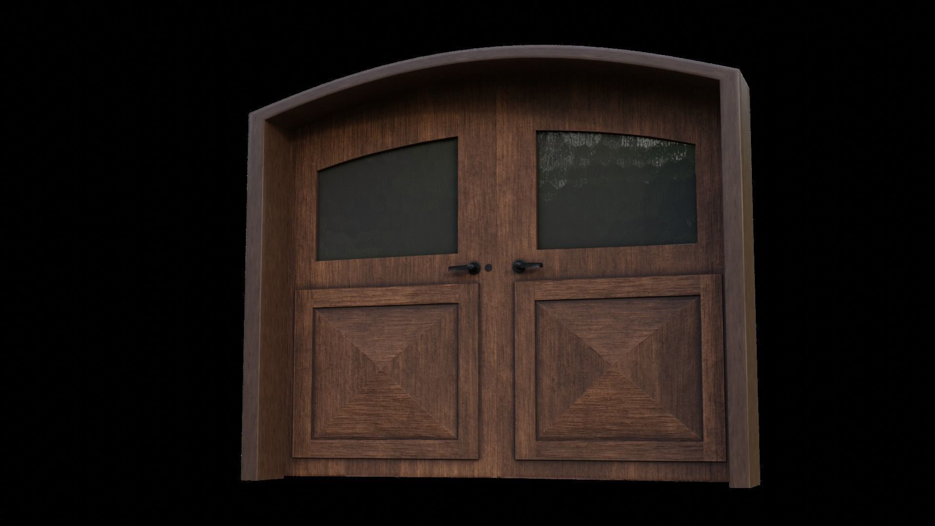 Double Big Door with Glass Window PBR Options Low-poly 3D model_24