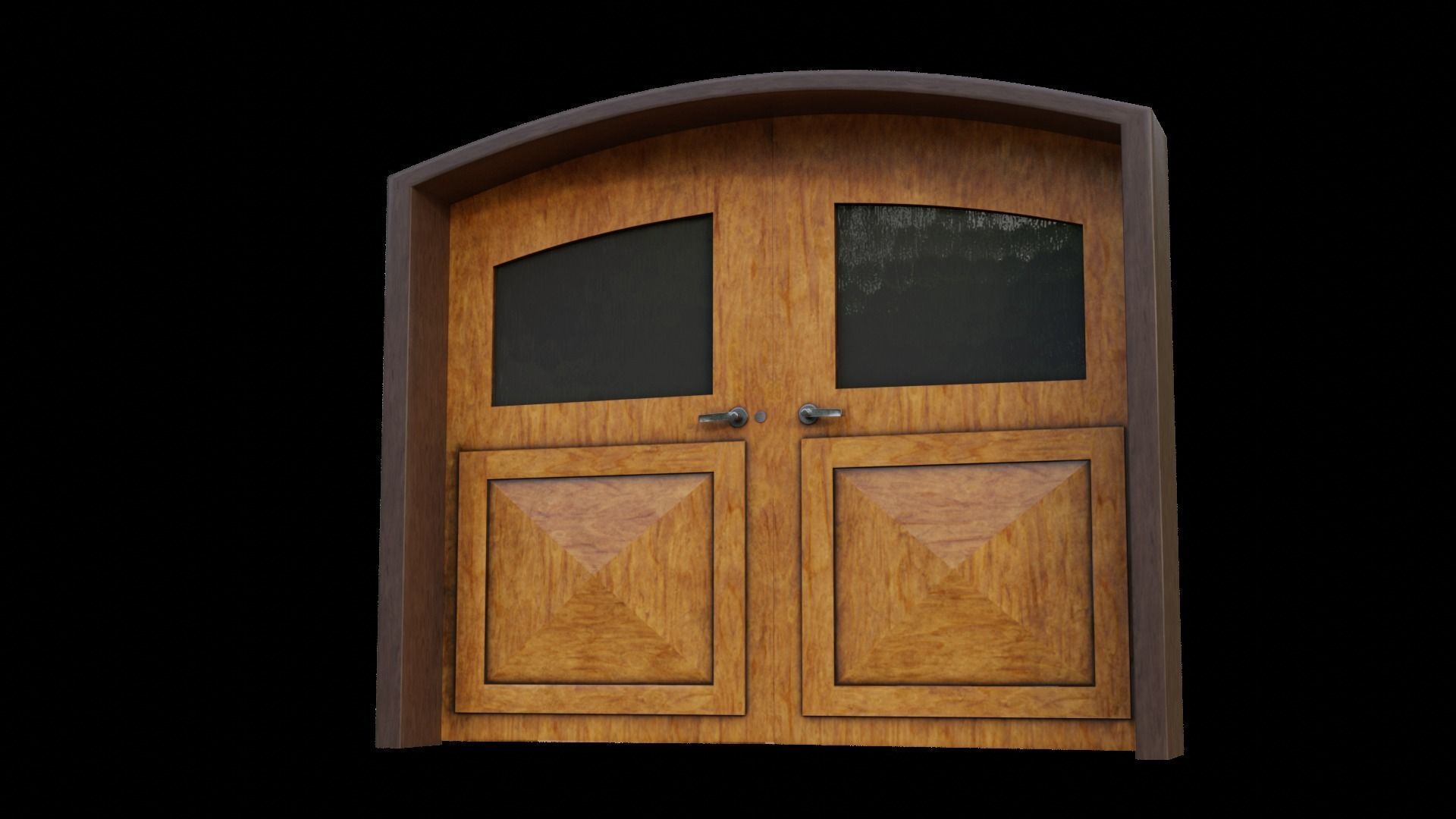Double Big Door with Glass Window PBR Options Low-poly 3D model_27