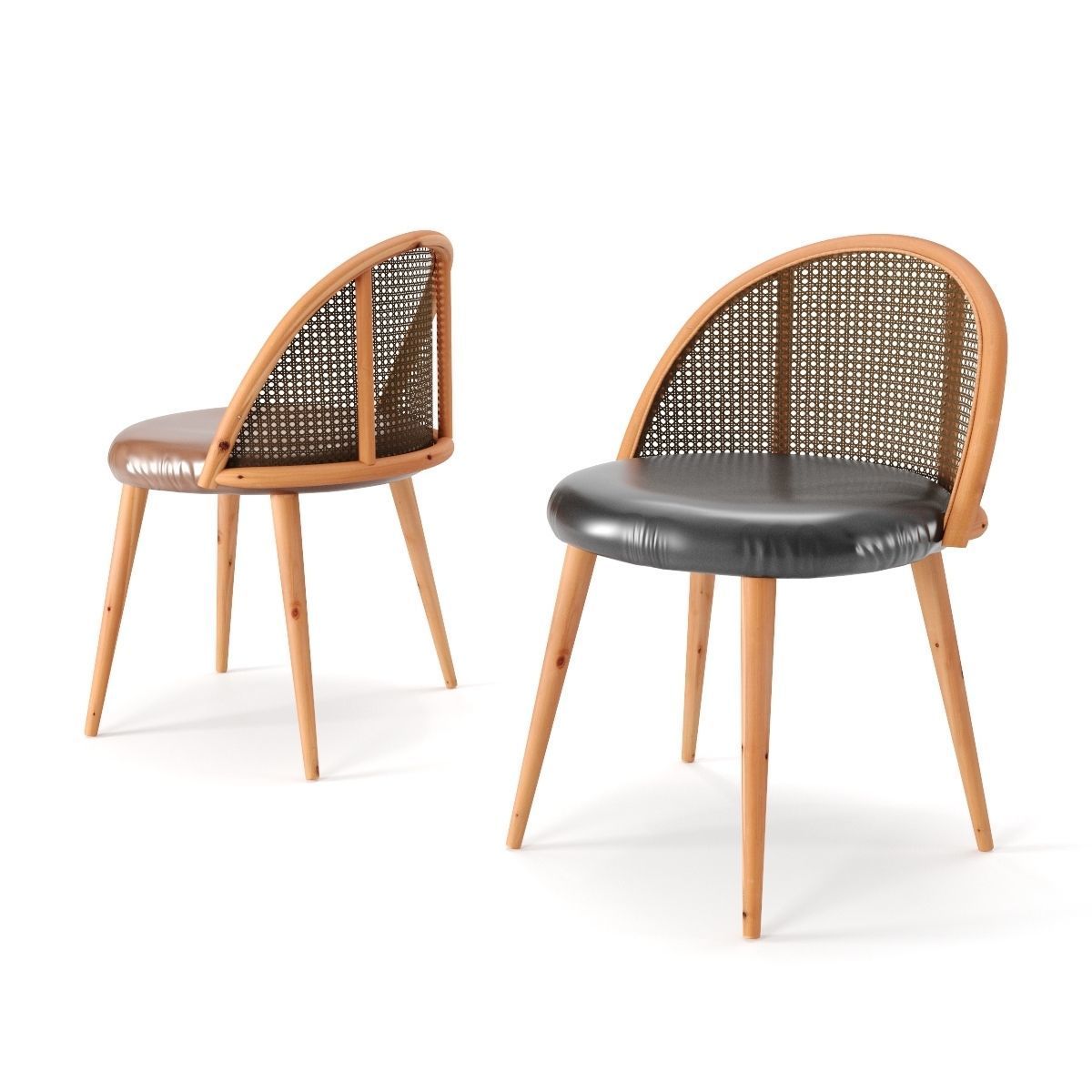 Dining Set 3- By Rattan Chair And Stone Table 3D model_4