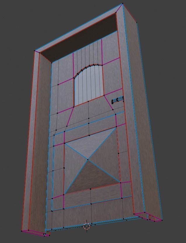 Kit of Vintage Doors with Glass Window PBR Options Textures Low-poly 3D model_32