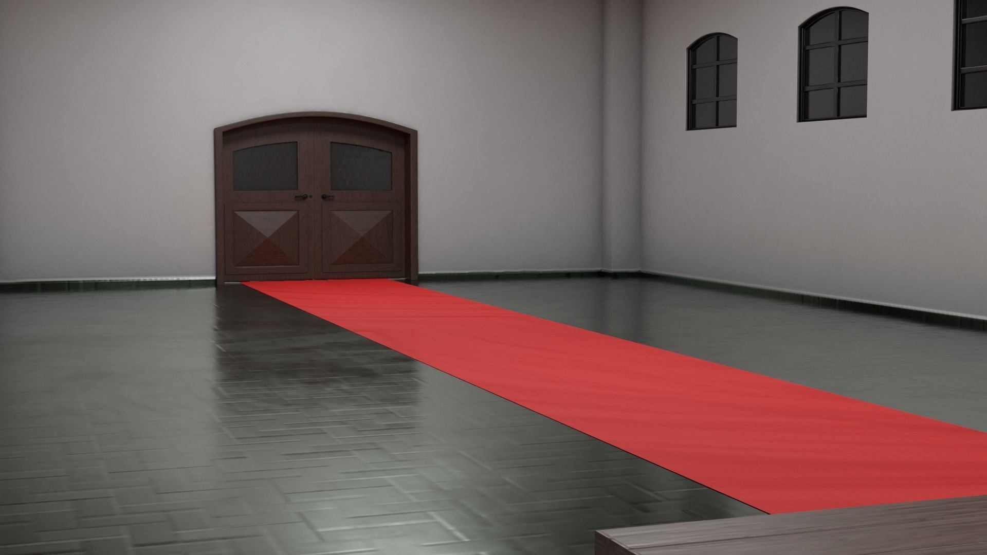 Kit of Vintage Doors with Glass Window PBR Options Textures Low-poly 3D model_13