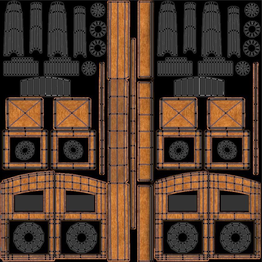 Kit of Vintage Doors with Glass Window PBR Options Textures Low-poly 3D model_23