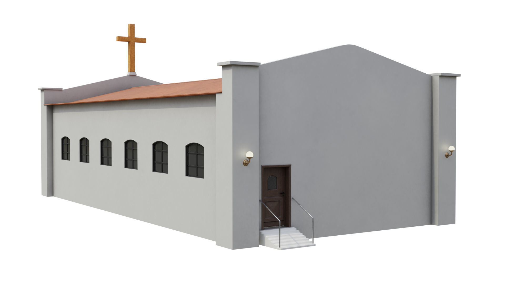 Kit of Vintage Doors with Glass Window PBR Options Textures Low-poly 3D model_11