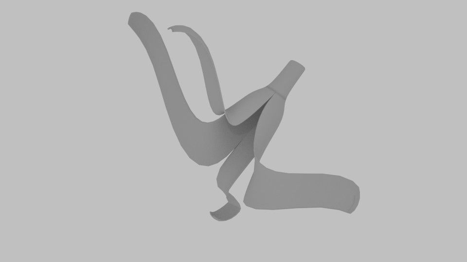 Banana Skin Low-poly 3D model_4