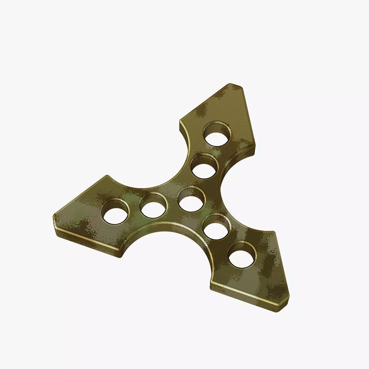 Brass knuckles ninja star 3D print model_0