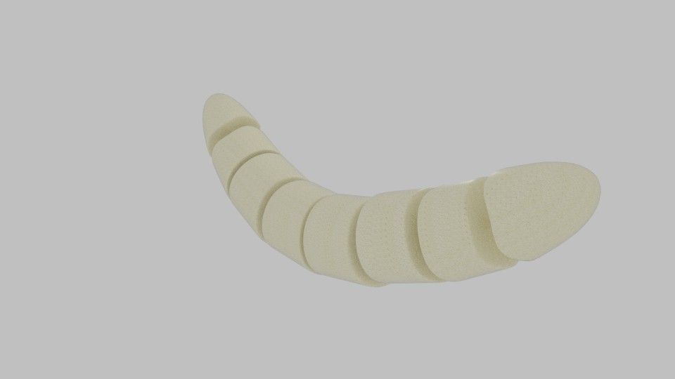 Banana Cut Low-poly 3D model_4
