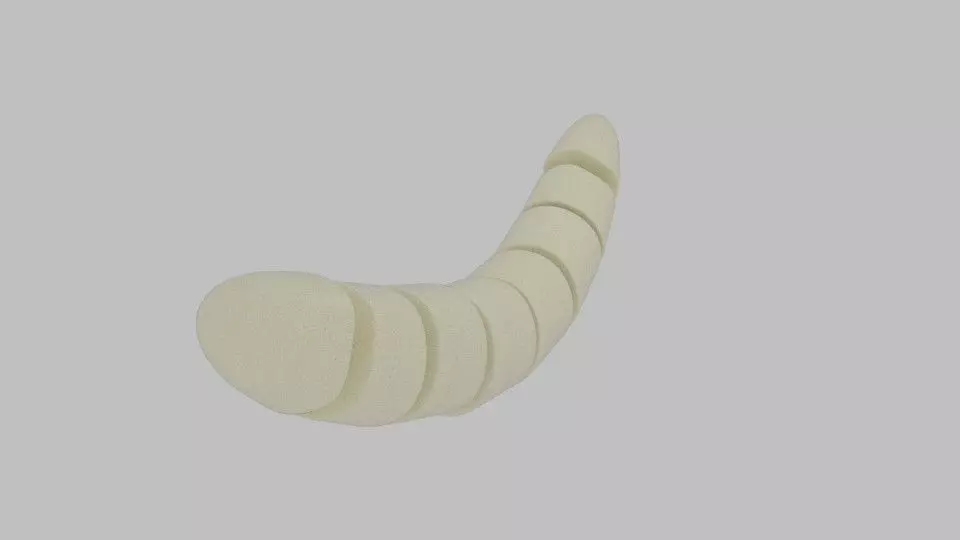 Banana Cut Low-poly 3D model_0