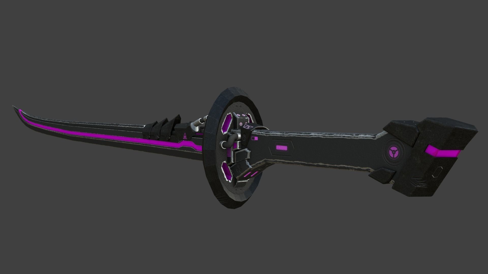 Corrupt Futuristic Samurai Sword Low-poly 3D model_2