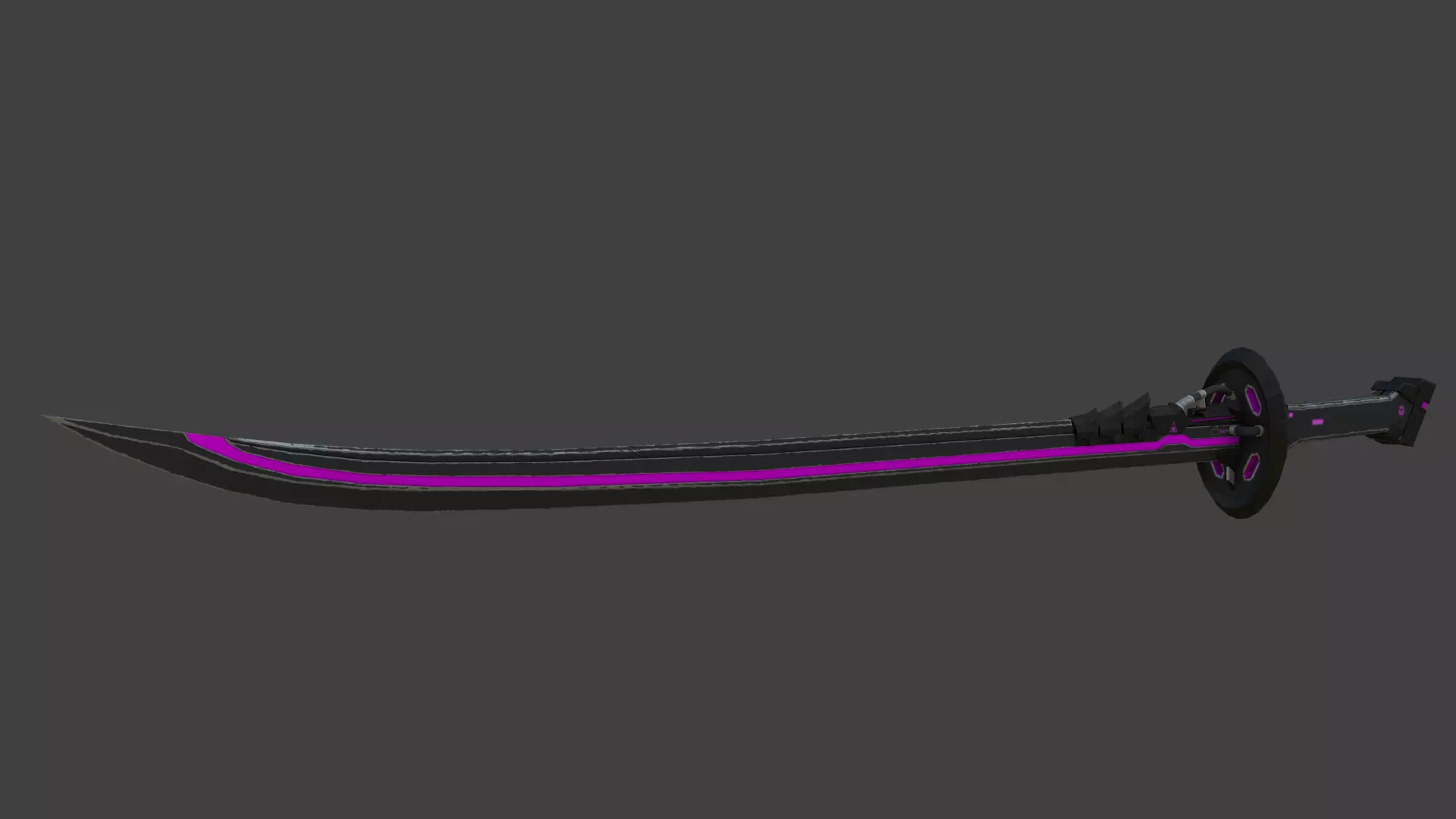 Corrupt Futuristic Samurai Sword Low-poly 3D model_0