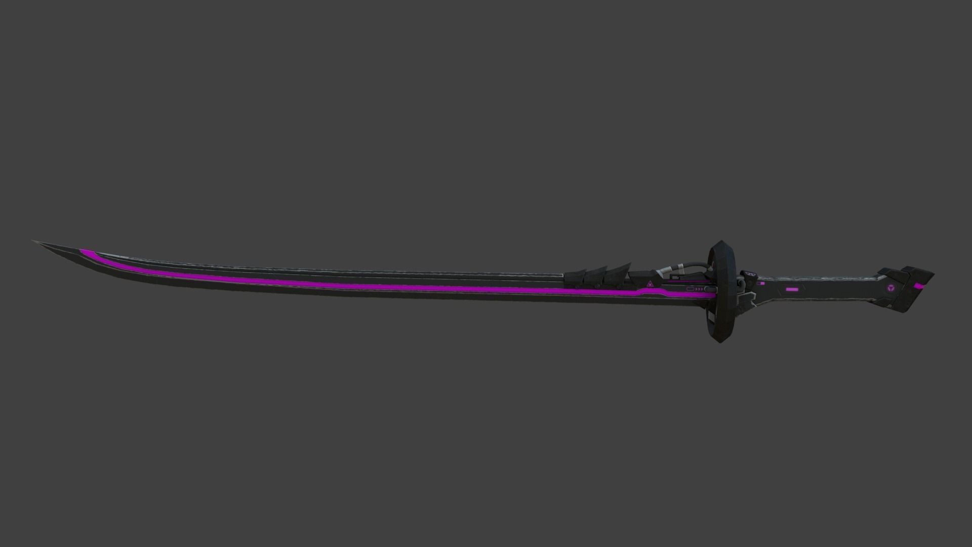 Corrupt Futuristic Samurai Sword Low-poly 3D model_1