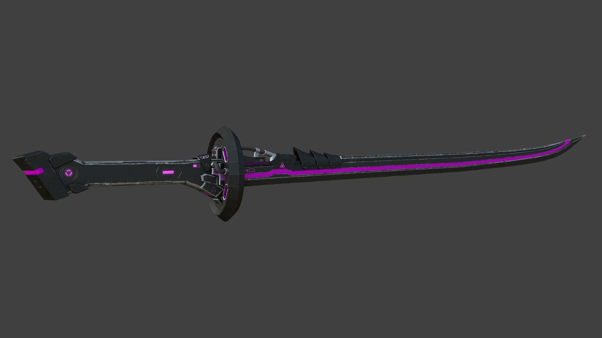 Corrupt Futuristic Samurai Sword Low-poly 3D model_3