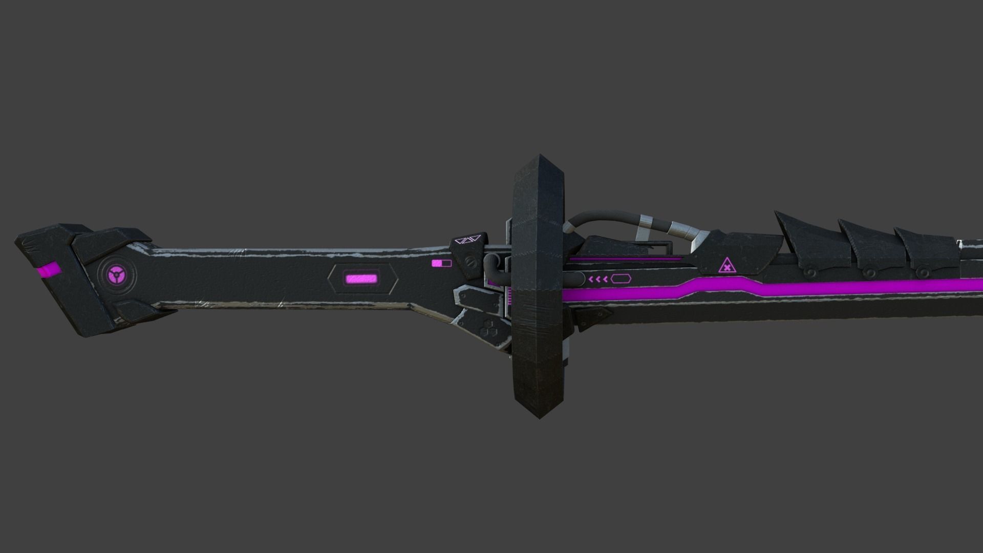 Corrupt Futuristic Samurai Sword Low-poly 3D model_4
