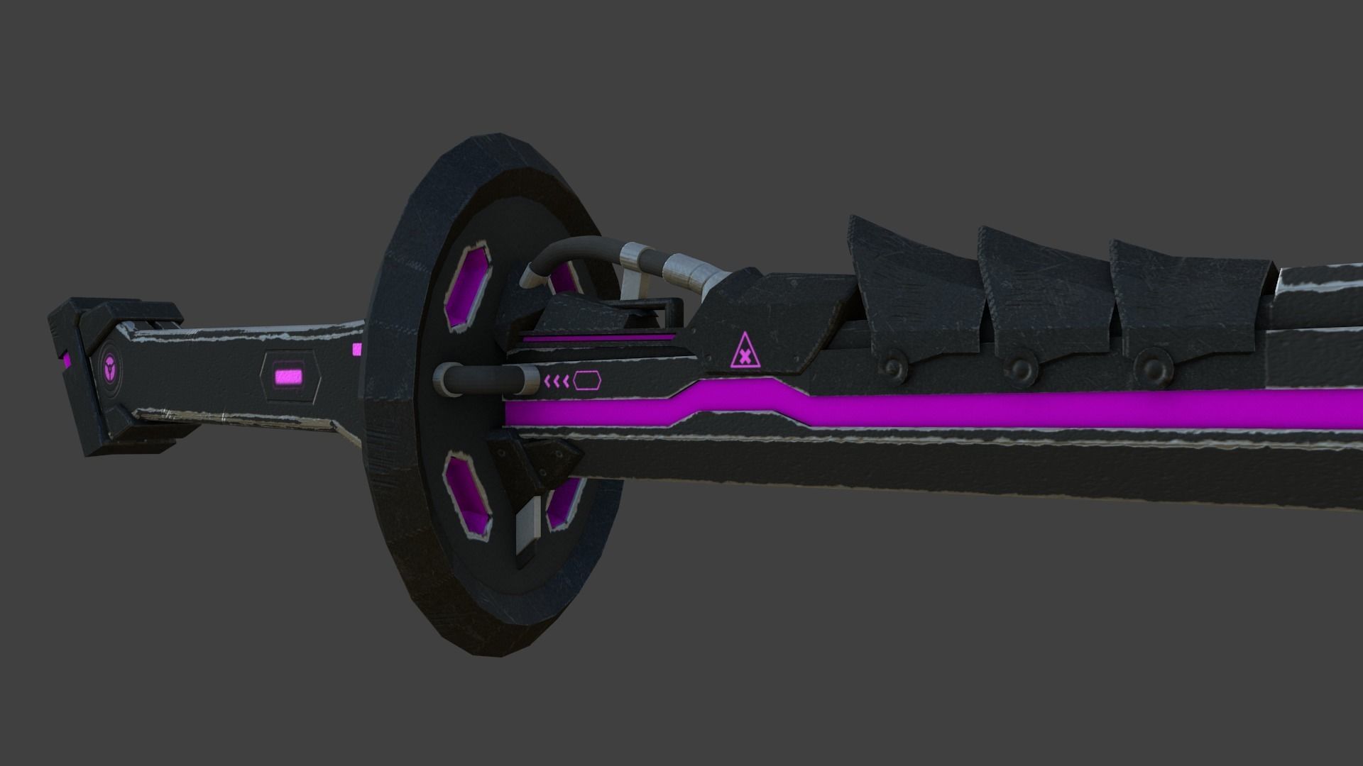 Corrupt Futuristic Samurai Sword Low-poly 3D model_5