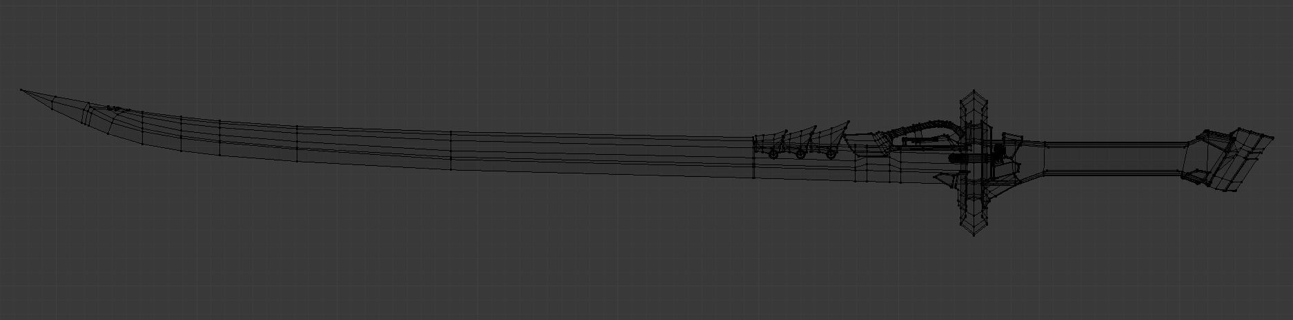 Corrupt Futuristic Samurai Sword Low-poly 3D model_7