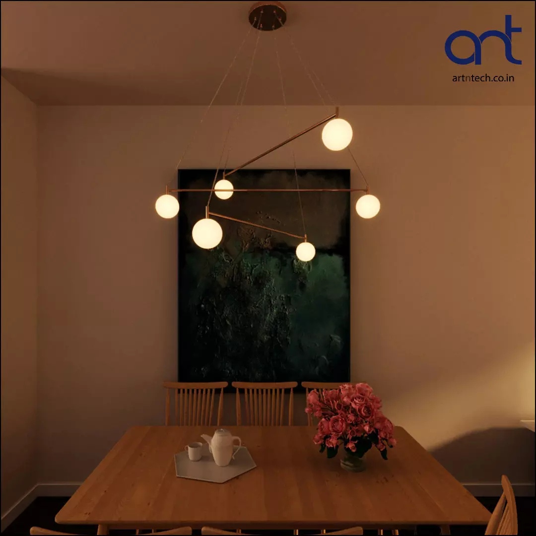 PRODUCT 6 modern dining room with pendant light Free 3D model