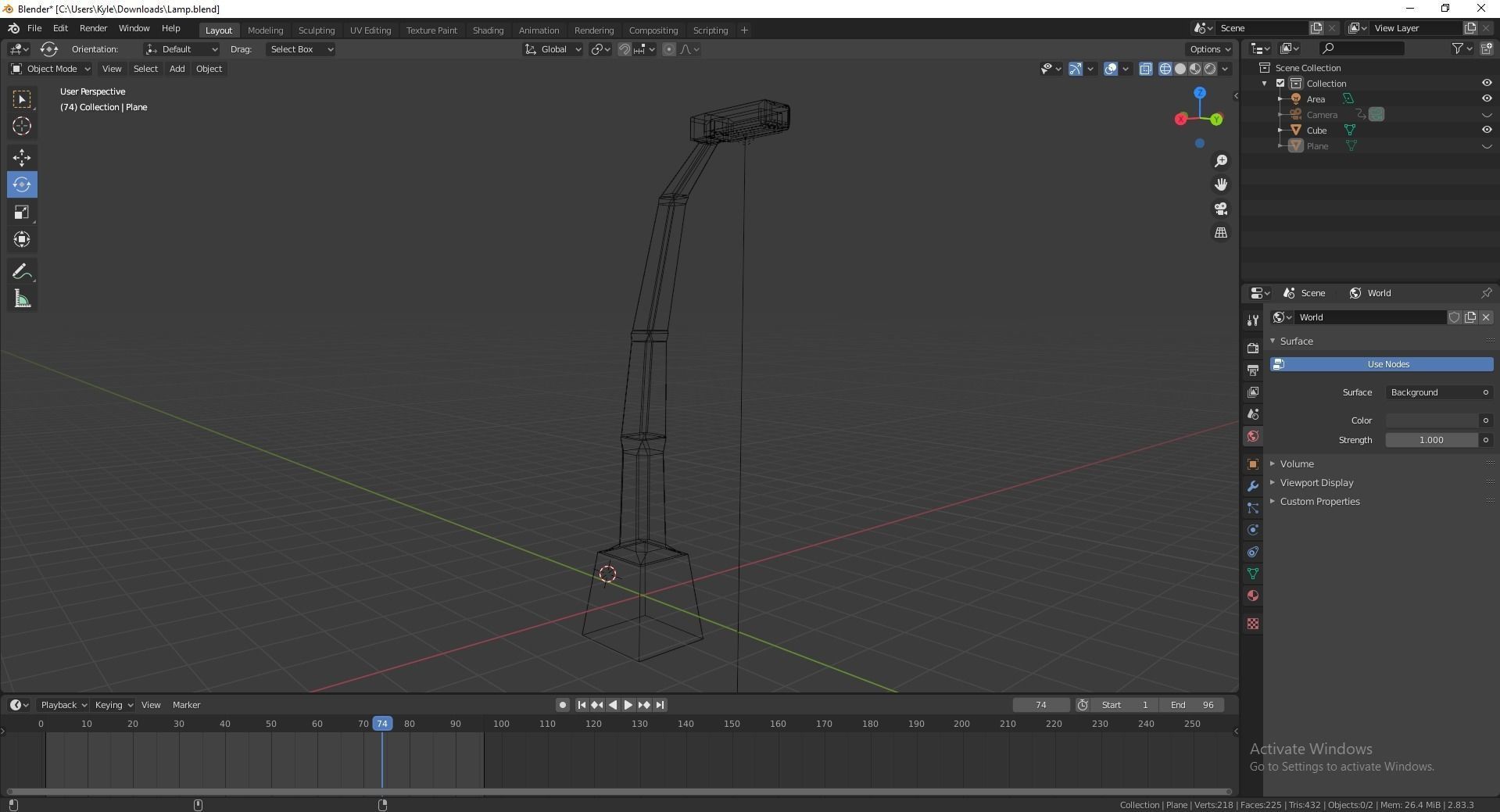 Low Poly Street Light Free low-poly 3D model_4