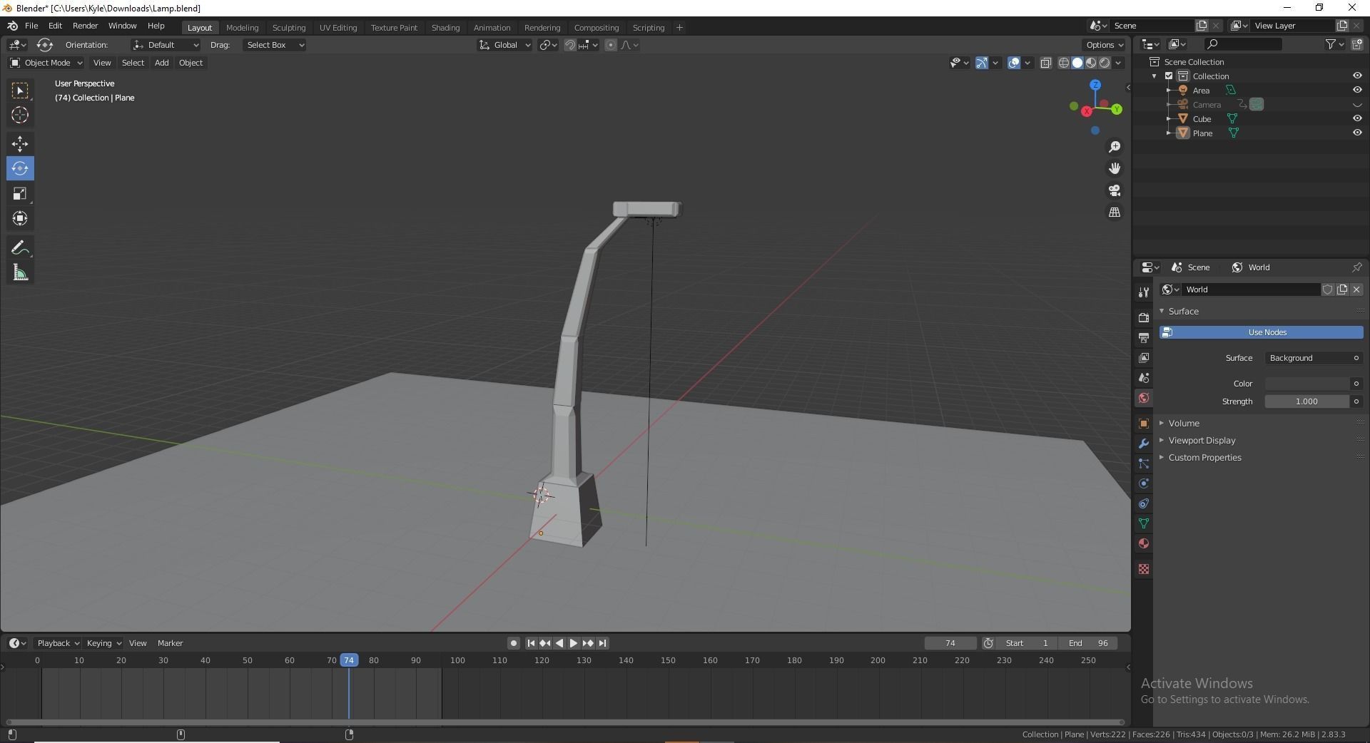 Low Poly Street Light Free low-poly 3D model_3