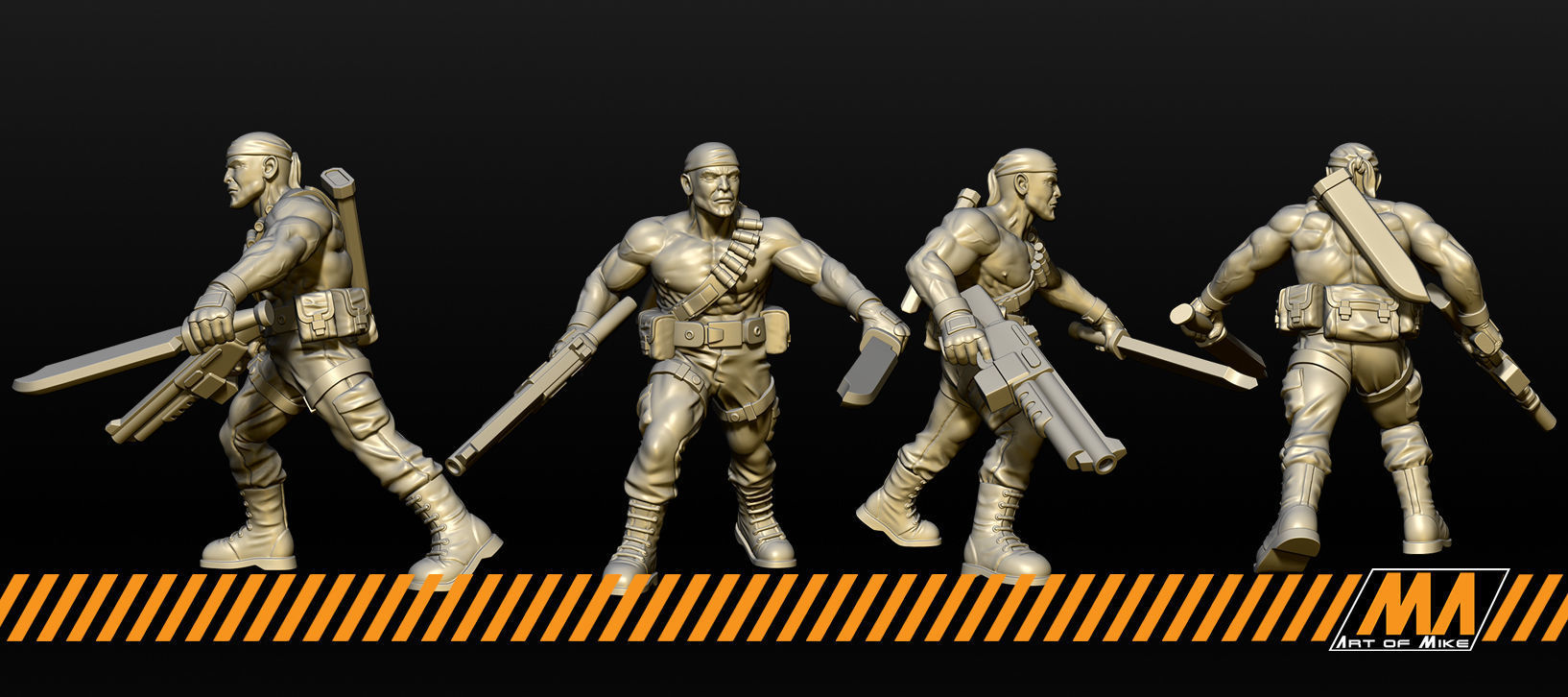 Jungle Fighters team1 3D print model_3
