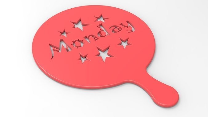 Coffee Cup Stancil -MONDAY 3D print model