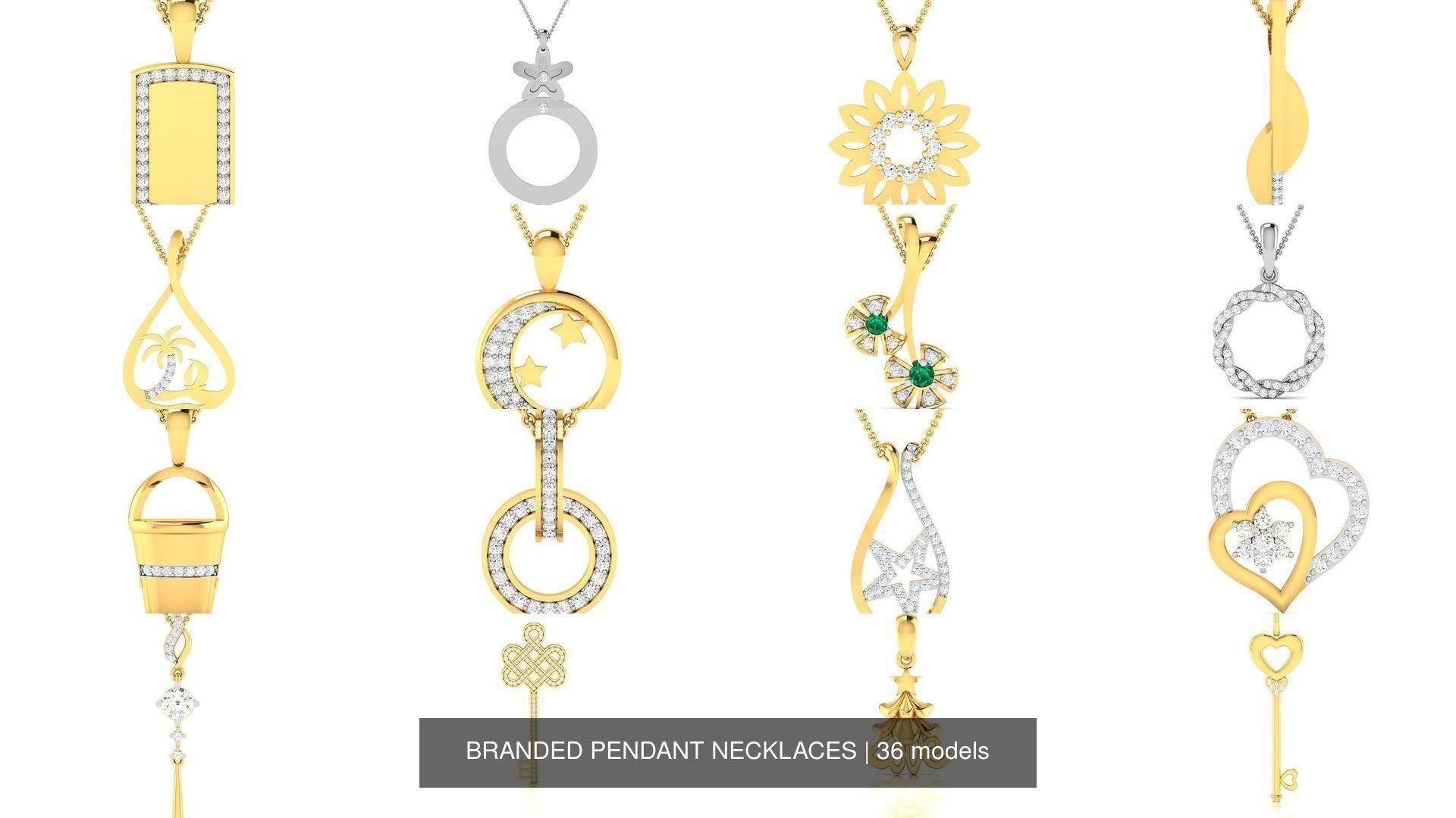 36 BRANDED PENDANT NECKLACES 3D Model Collection_2