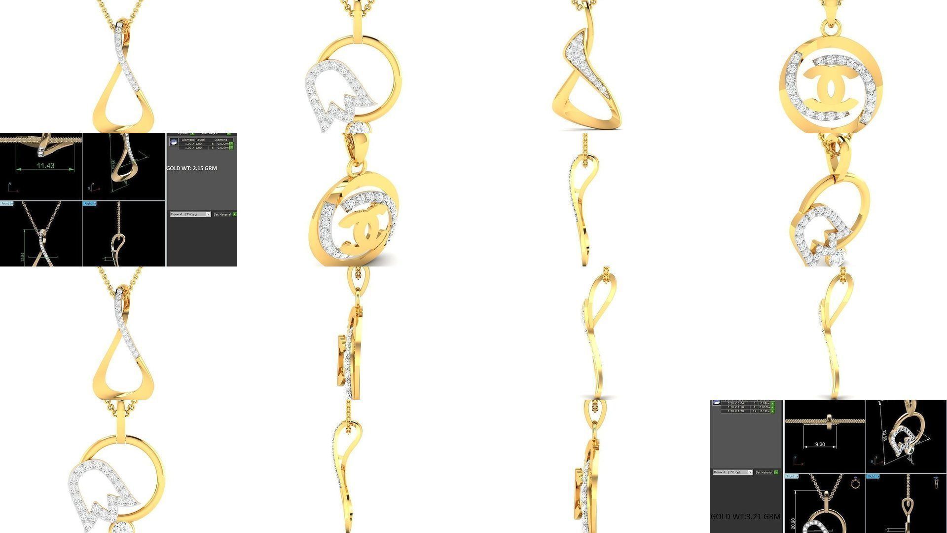 36 BRANDED PENDANT NECKLACES 3D Model Collection_3