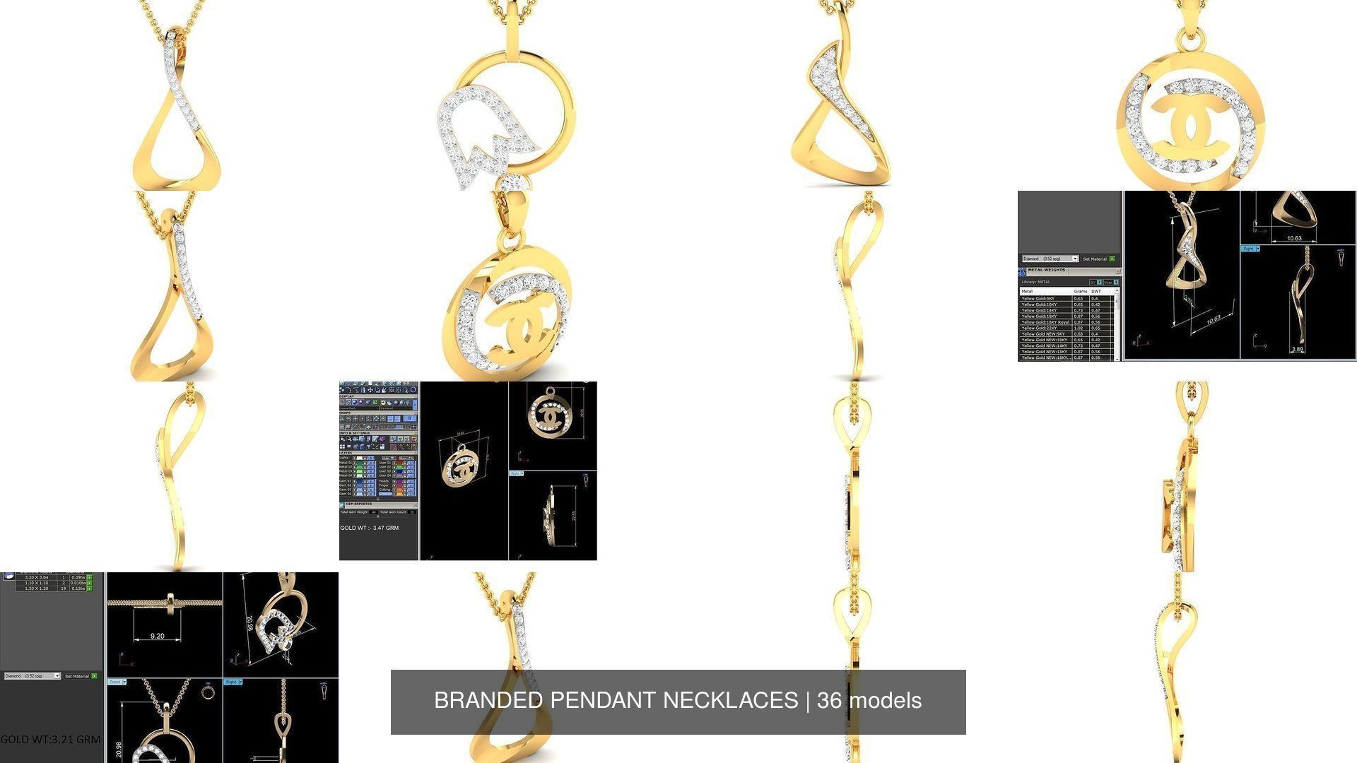 36 BRANDED PENDANT NECKLACES 3D Model Collection_4