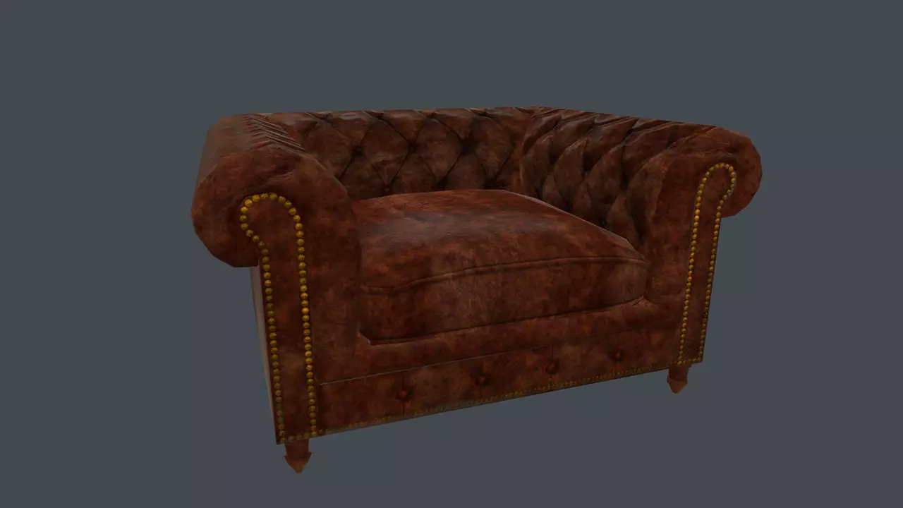 Leather Sofa Chair Free low-poly 3D model
