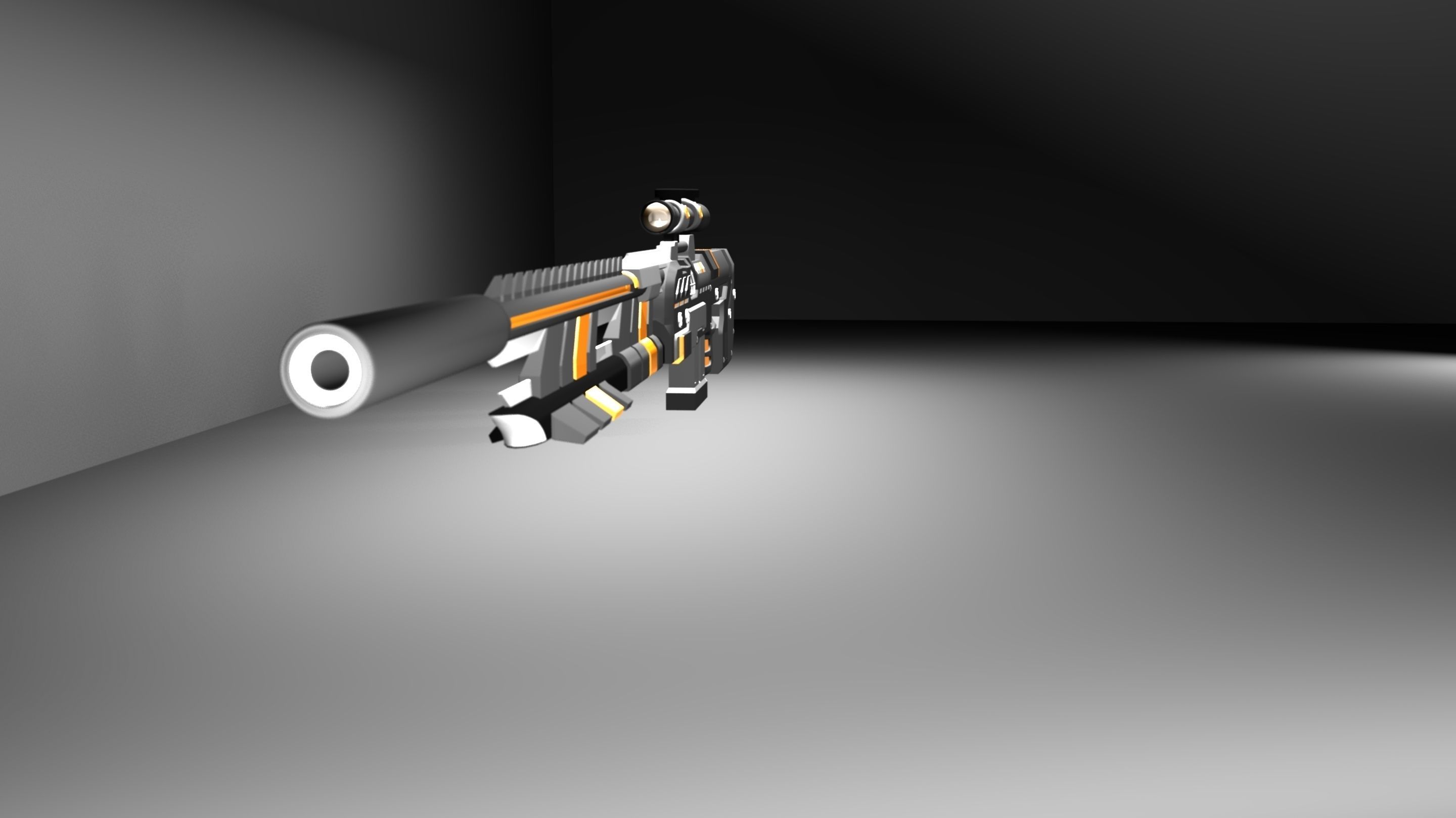 Sniper Rifle - SHARK -GAME READY Free low-poly 3D model_1