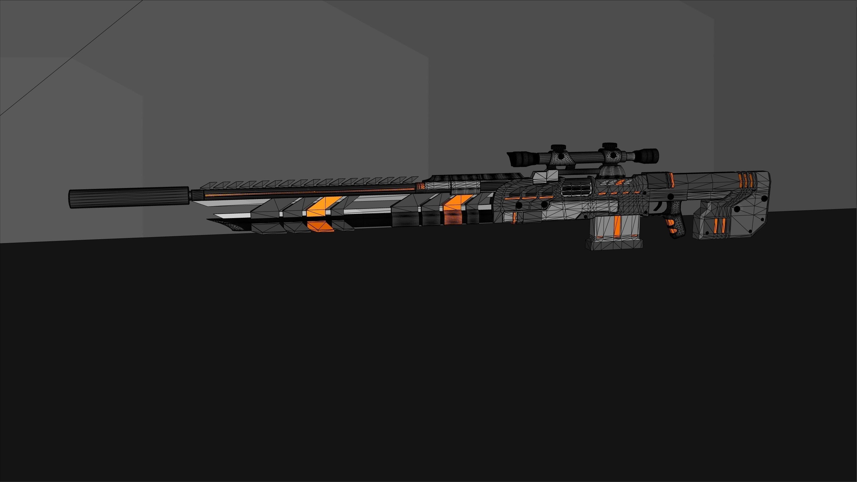 Sniper Rifle - SHARK -GAME READY Free low-poly 3D model_7