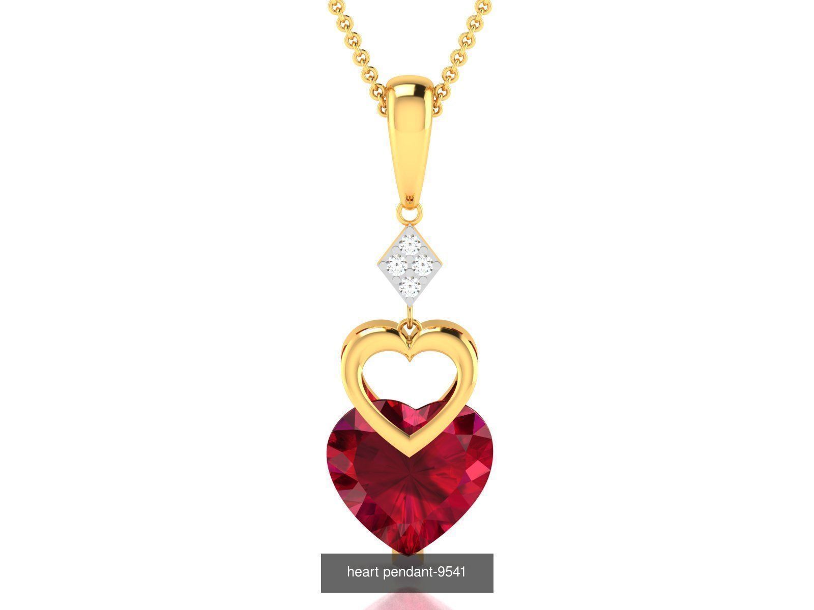 27 HEART VALENTINE PENDANT NECKLACE  3D Model Collection_2