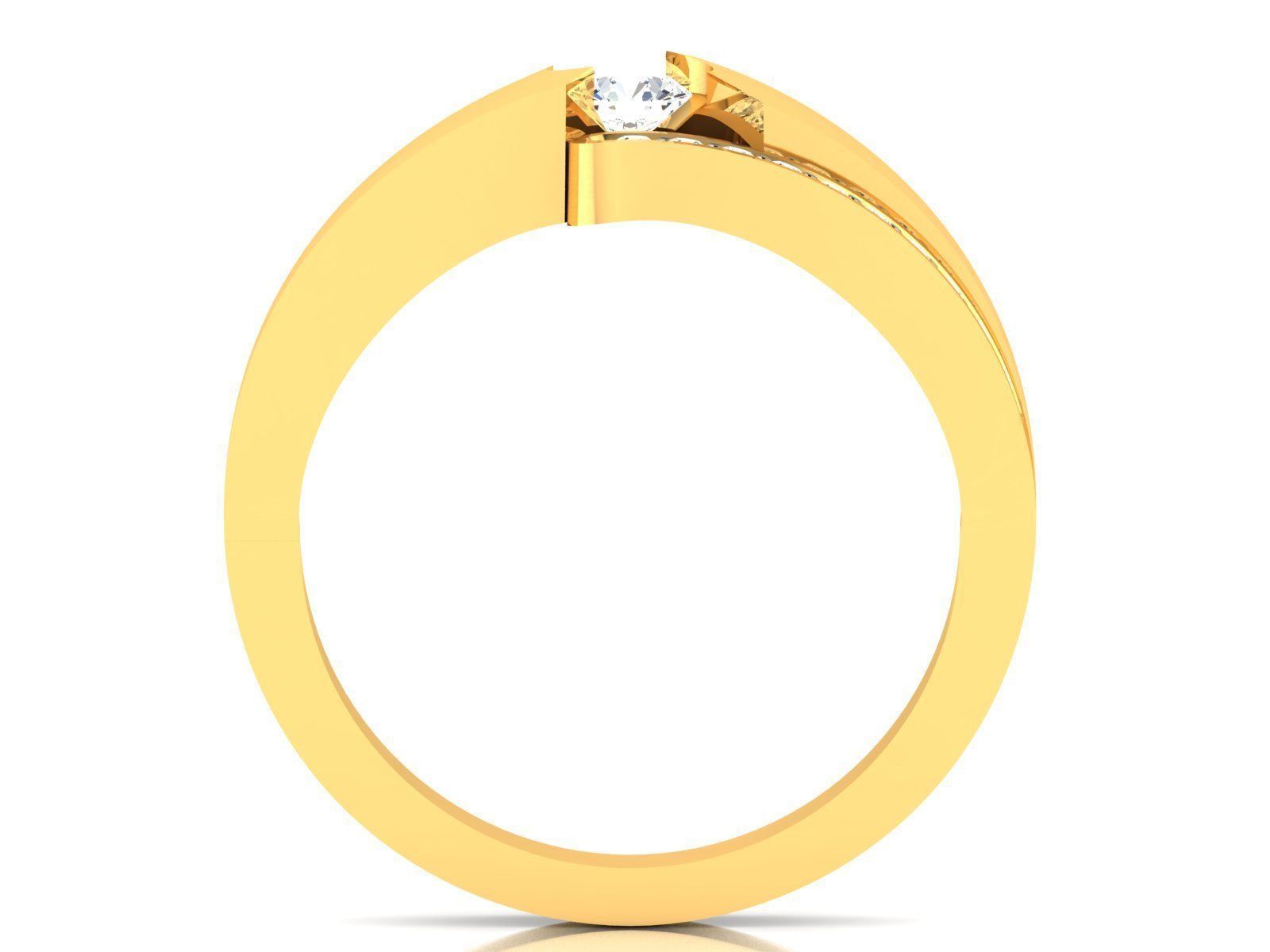 ring-3425 mens diamond ring gold 3D print model_2