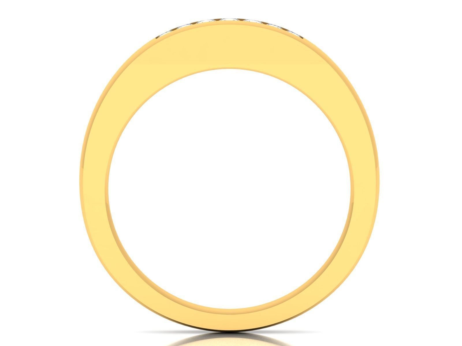 ring-2973 gold wedding band with diamonds 3D print model_3