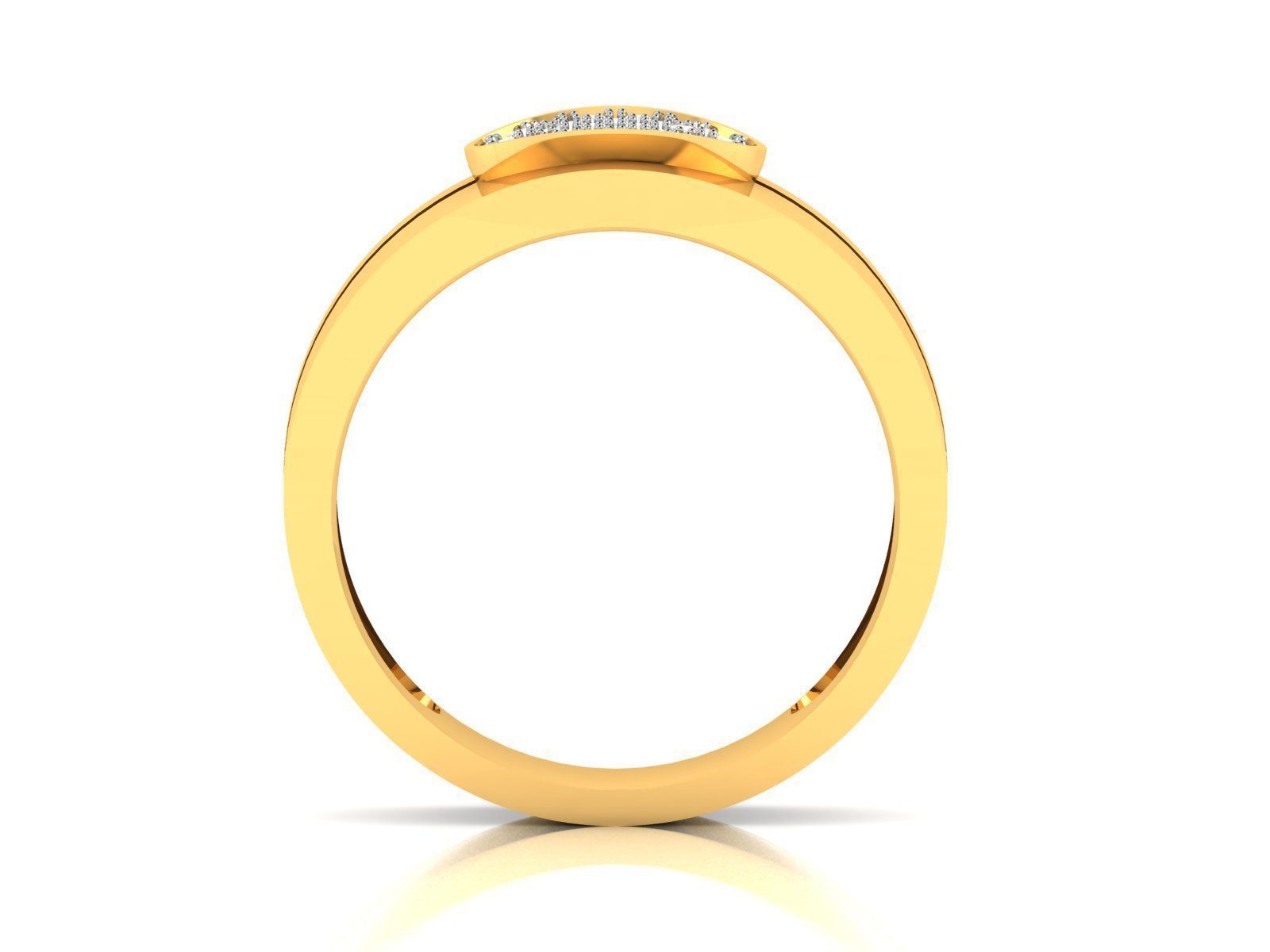 ring-2877 gold diamond ring 3D print model_2