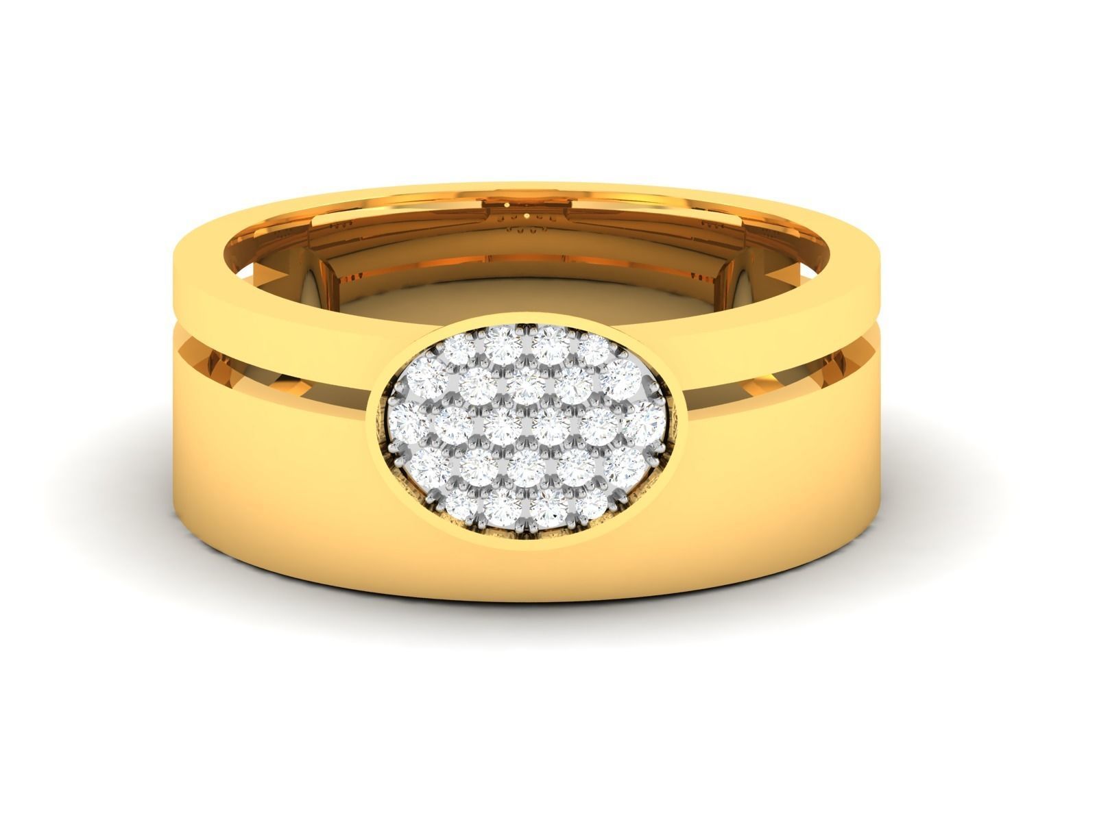 ring-2877 gold diamond ring 3D print model_8