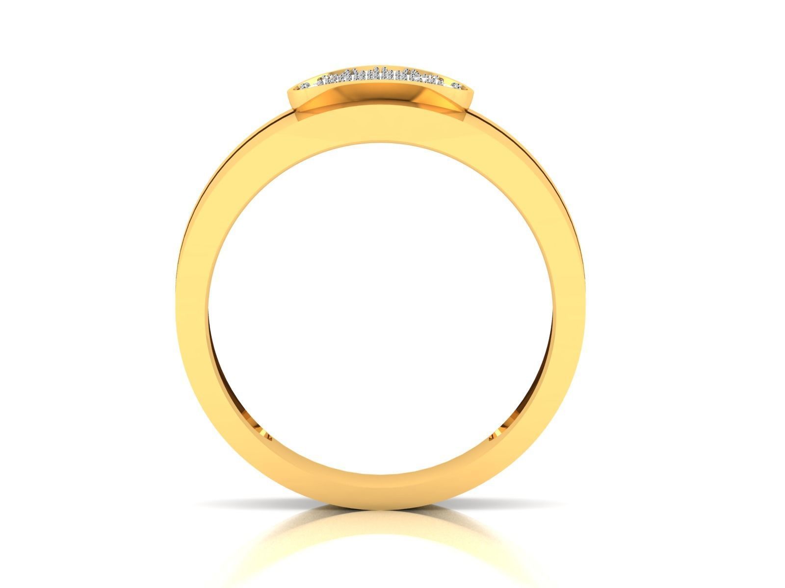 ring-2877 gold diamond ring 3D print model_3