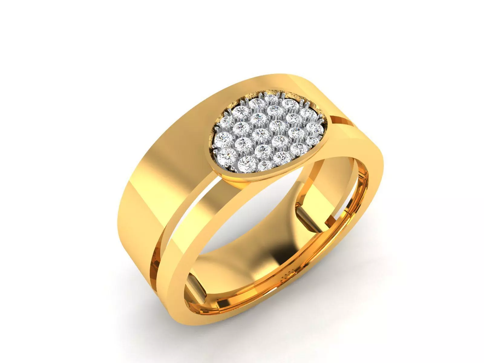 ring-2877 gold diamond ring 3D print model_0
