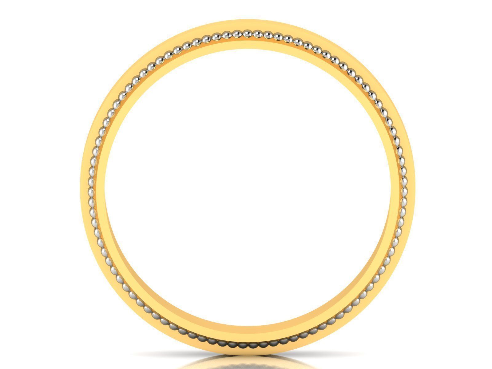 ring-2846 gold wedding band with two rows of diamonds 3D print model_2