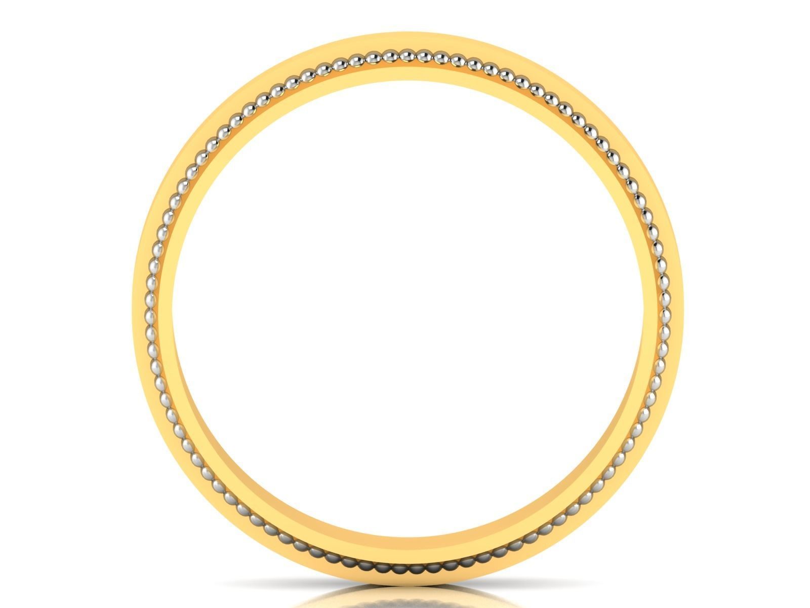 ring-2846 gold wedding band with two rows of diamonds 3D print model_3