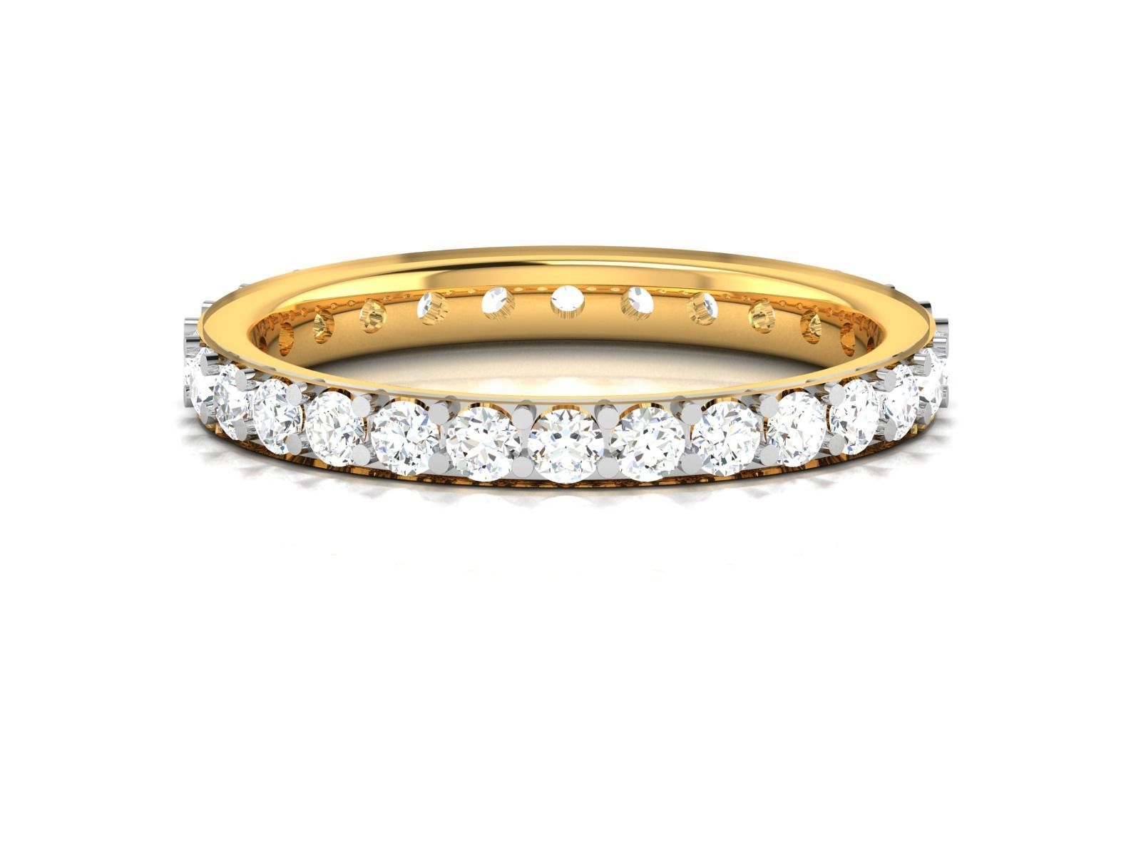 ring-2821 oval diamond eternity ring gold 3D print model_5