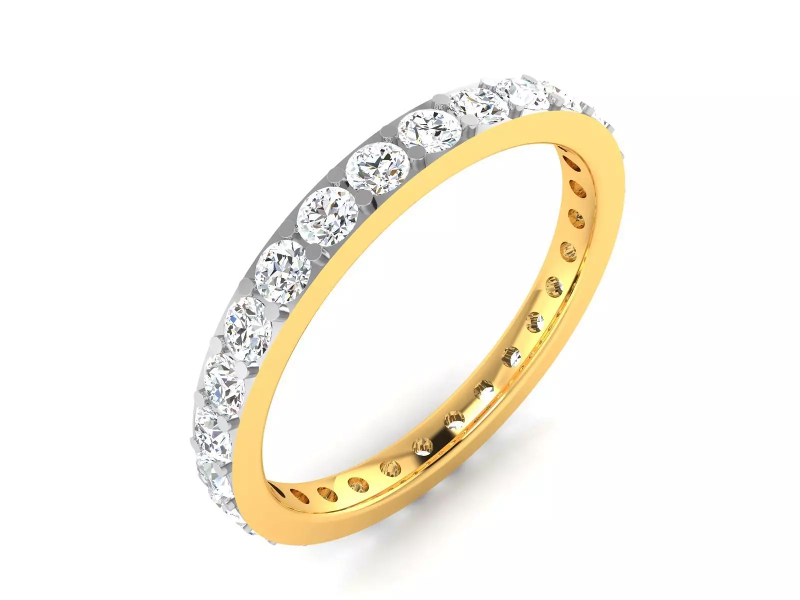 ring-2821 oval diamond eternity ring gold 3D print model_0