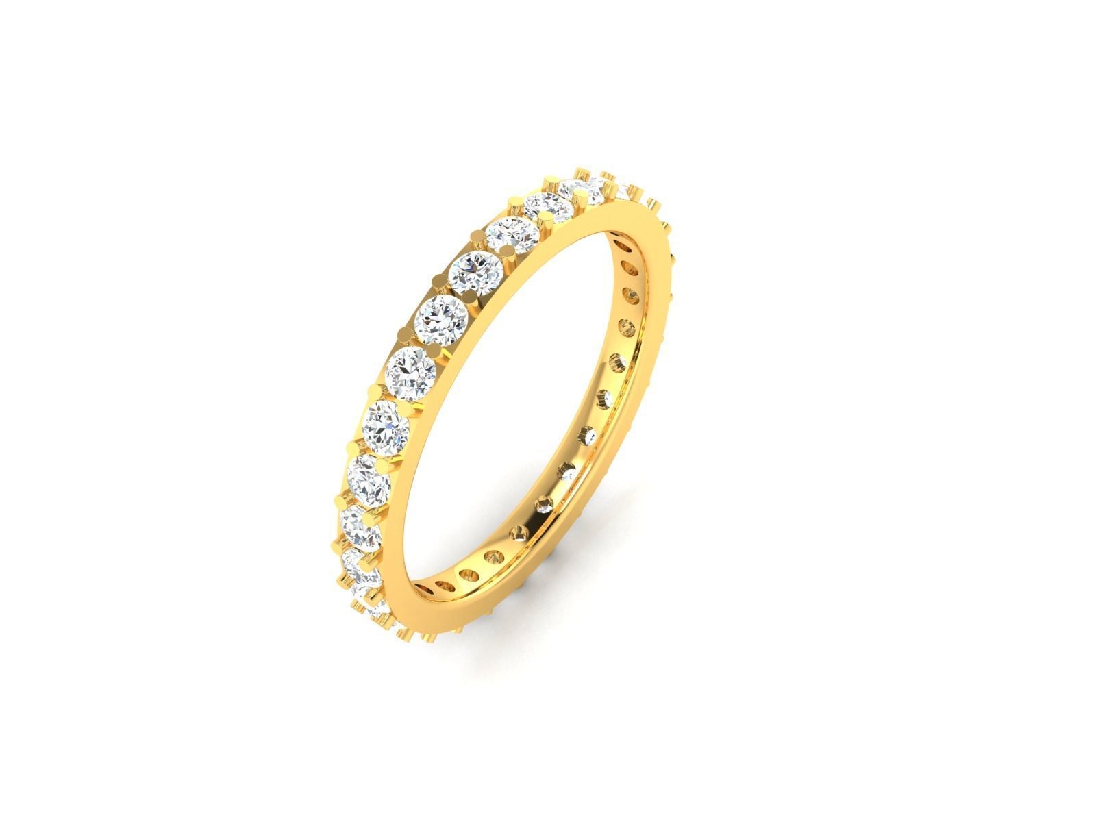 ring-2821 oval diamond eternity ring gold 3D print model_7