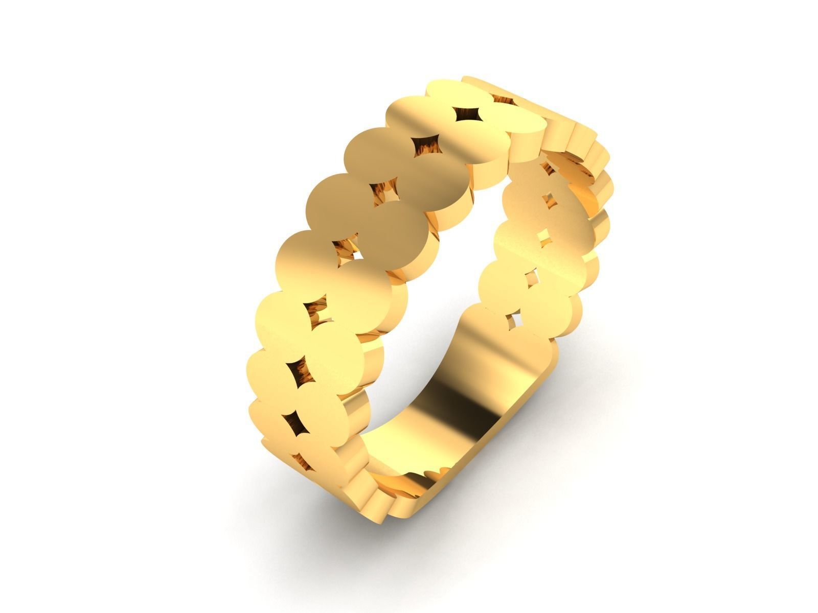 ring-2808 gold ring with diamonds 3D print model_5