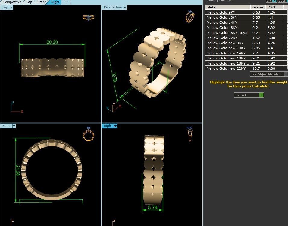 ring-2808 gold ring with diamonds 3D print model_8