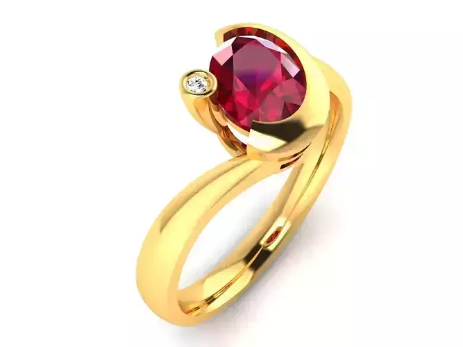 ring-2699 gold ring with ruby stone